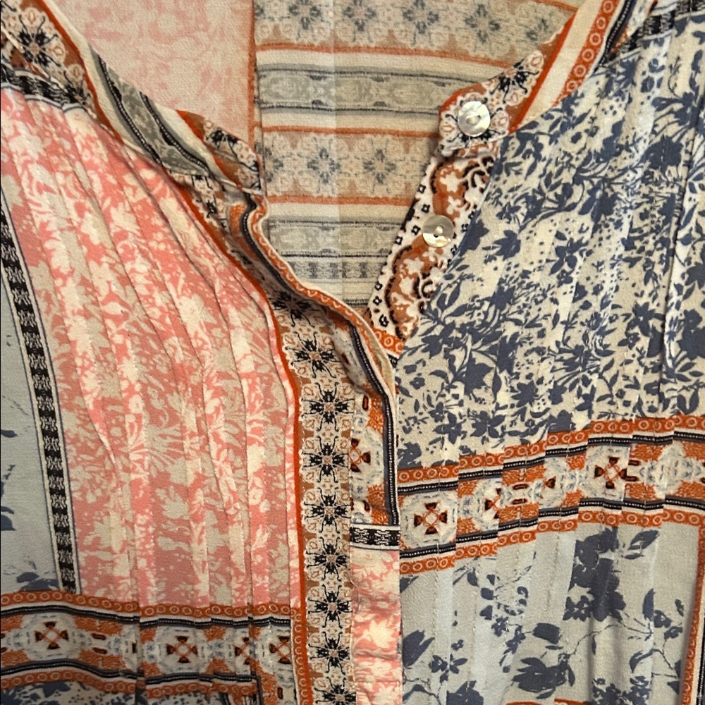 Daniel Rainn Multicolor Patchwork Blouse - image 3